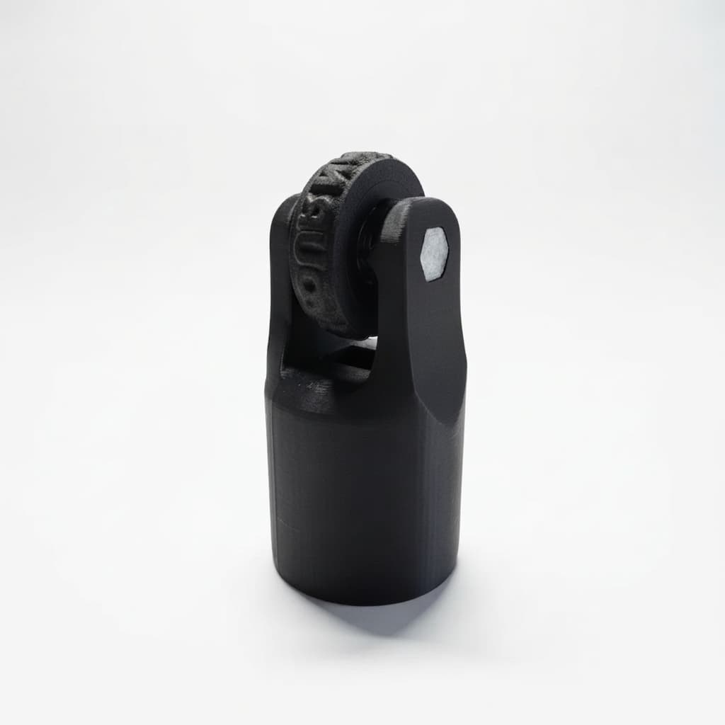 Rolly M roller head in black with a custom engraved 14mm wheel fitted