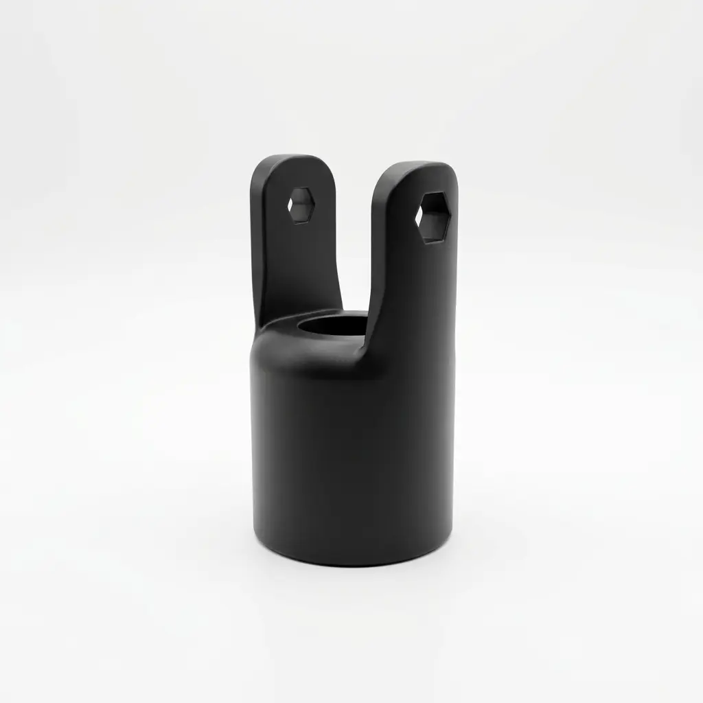 Rolly 3.0 roller head in black, empty fork and socket without a wheel