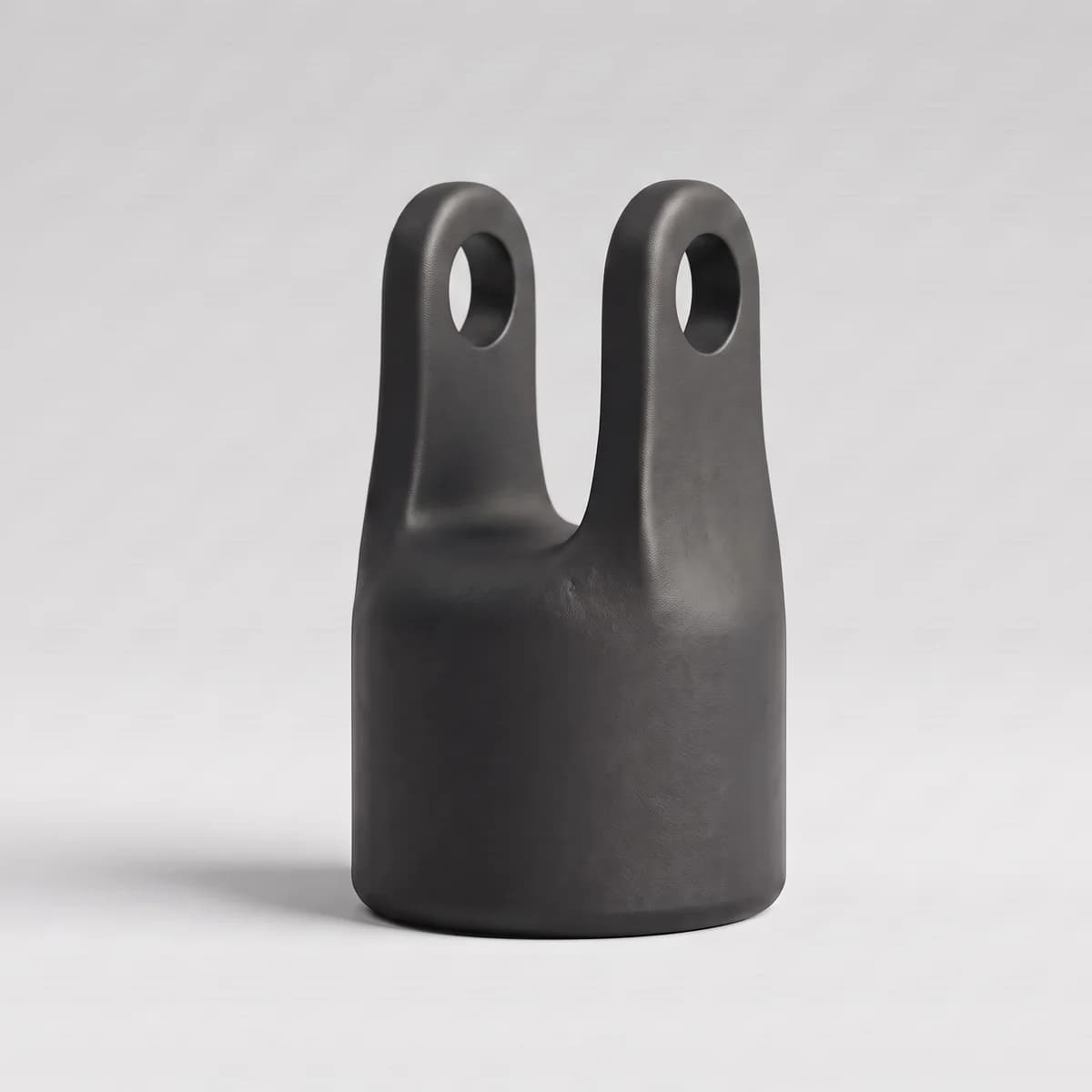 Rolly L roller head in black, empty fork and socket without a wheel