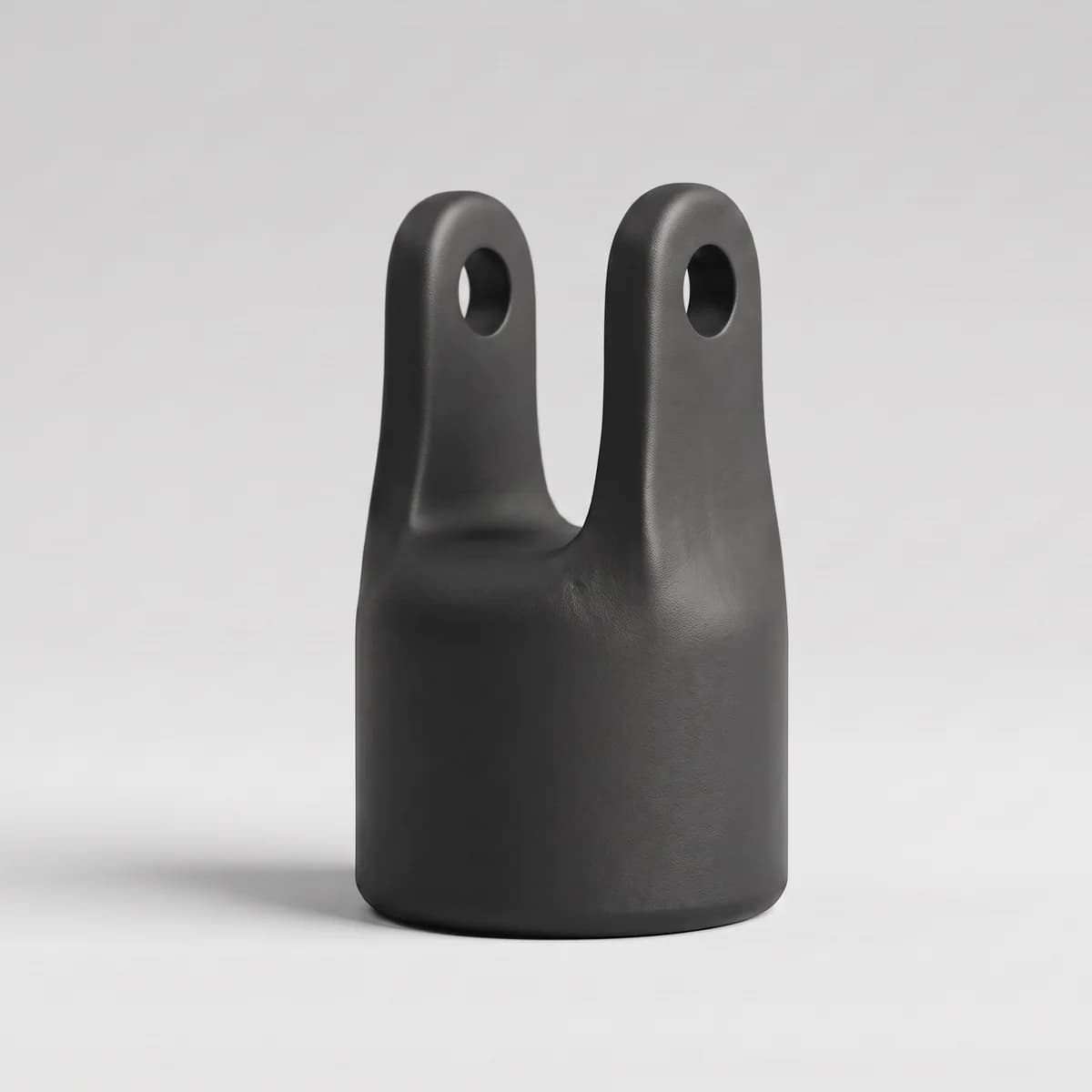Rolly M roller head in black, empty fork and socket without a wheel