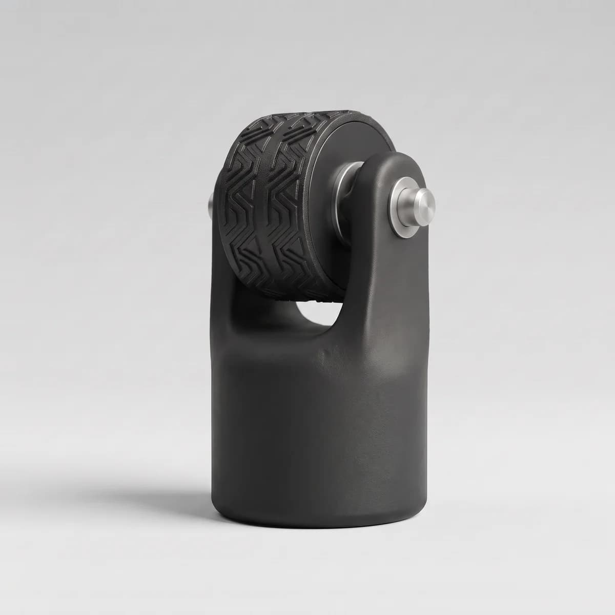 Rolly 3.0 roller head in black with a custom engraved 30mm wheel fitted