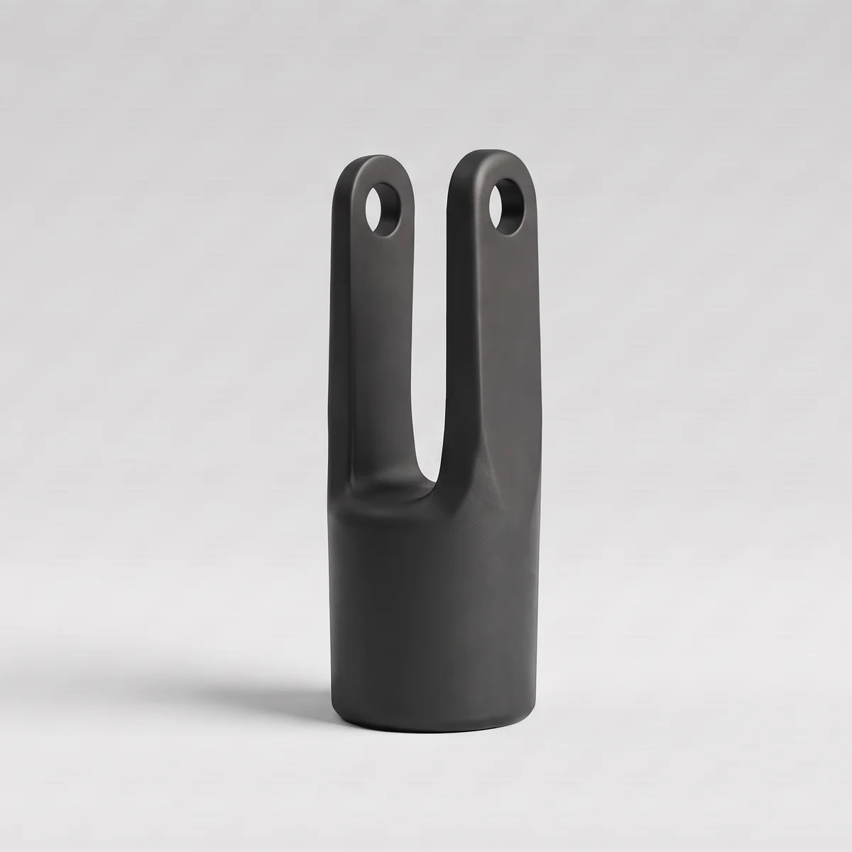 Rolly XL roller head in black, empty fork and socket without a wheel